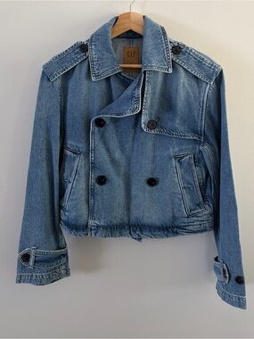 GAP Light Blue Denim Double-Breasted Jean Jacket